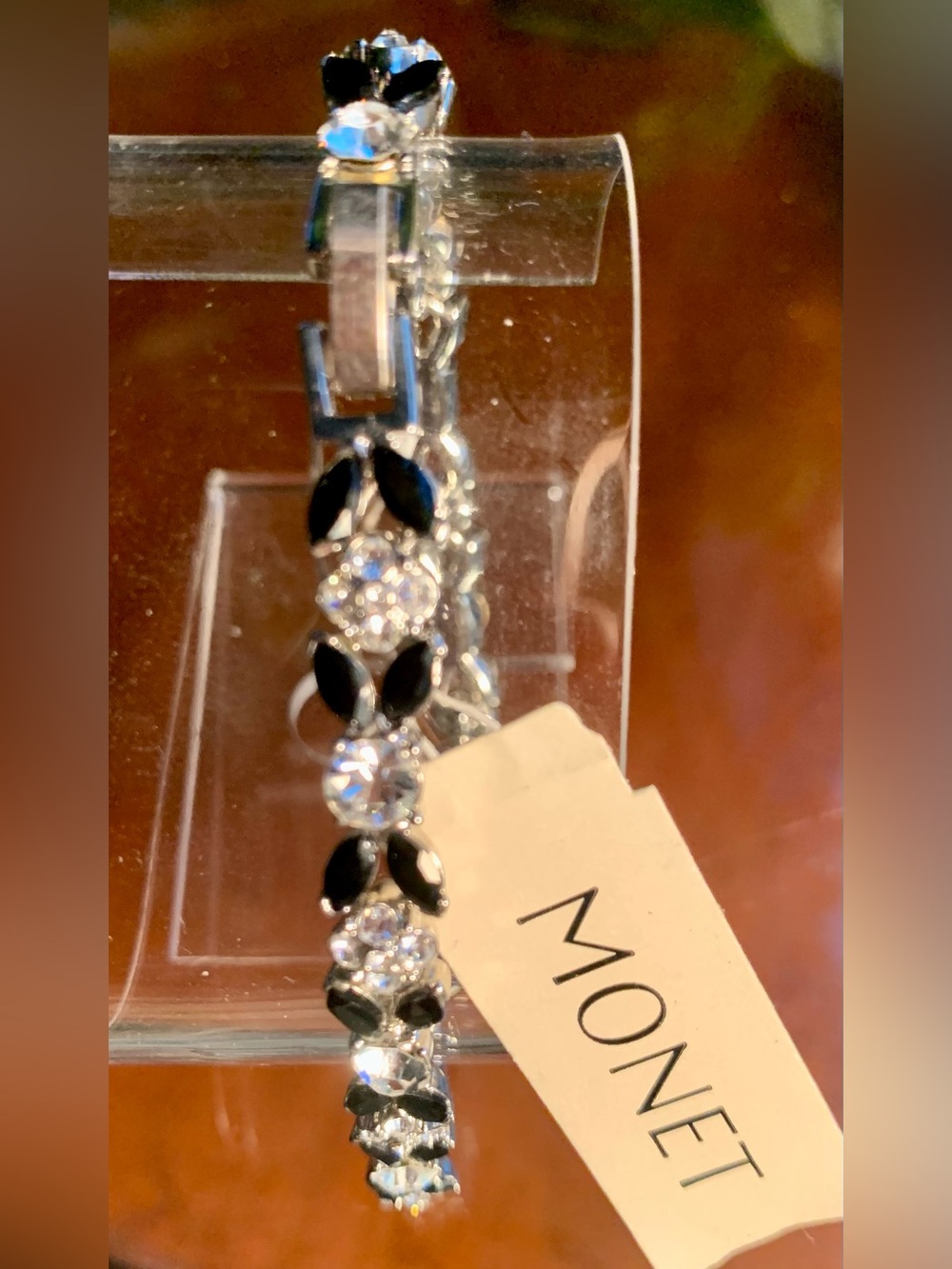 Monet Black and Clear Crystal Bracelet in Silver-Tone
